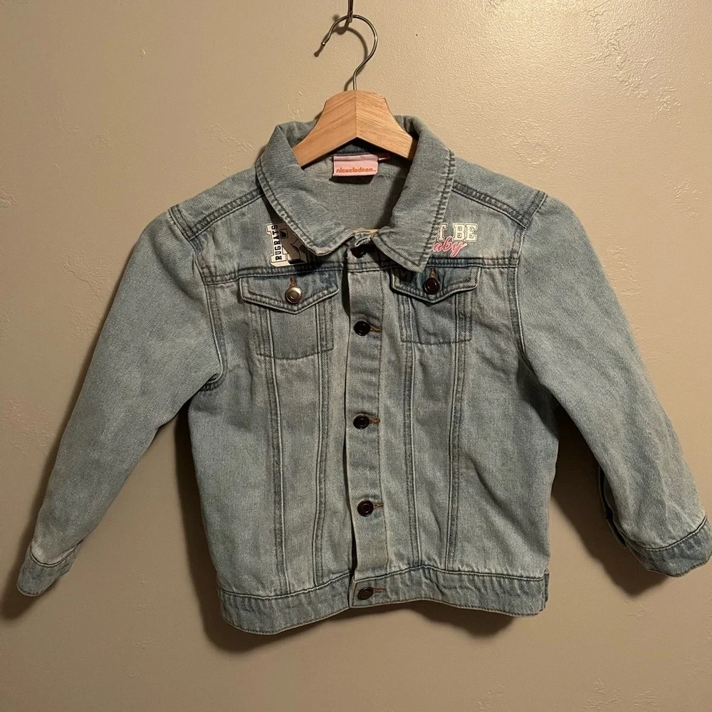 Mini Rugrats Don't Be A Baby Denim Jacket - Light Blue Wash